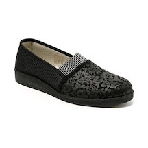 Sandalet Kadın 7827 Green Life Stretch Women's Footwear Black Siyah