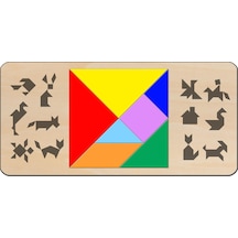 Ahşap Tangram Zeka Oyunu Strateji Eğitici Zeka Geliştirici Oyun