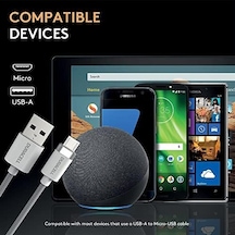 1m Usb-a To Micro Usb Örgülü Şarj Kablosu - Beyaz