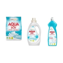 Aquabor Doğal Mineralli 4 Kg Beyaz + Sıvı Beyaz + Elde Bulaşık 3 Lü Set