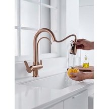 Spiralli Ve Arıtmalı Eviye Bataryası Rose Gold