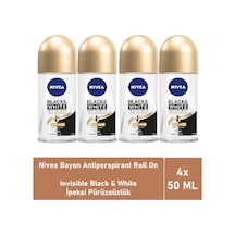 Nivea Black&White Invisible İpeksi Pürüzsüzlük Kadın Roll-On Deodorant 4 x 50 ML