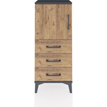 Arges Komodin 2 Raflı 3 Çekmeceli Tek Kapaklı 44x30x106 Antra... Antrasit