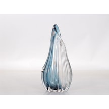 Blue And Clear Large Glass Vase 20x12x40 Cm