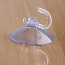 25 Adet Büyük Boy Askılı Vantuz, 4cm Şeffaf Plastik Kancalı Öpücük Vantuz Plastik Cn Diğer