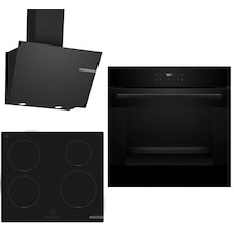 Bosch HJG852YB0T - PUE611BB5E - DWK66PJ60T İndüksiyon Ocaklı Siyah 3 Lü Ankastre Set 639