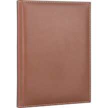 2K 2027 Yeni Yıl Deri Kapak Ajanda Defter Tarihli Çizgili 17x24 CM - Taba