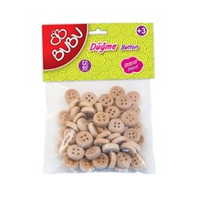 Bu-bu Düğme 1,2cm 50 Adet - 2,5cm 10 Adet 60'li Natural