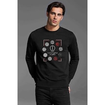 Twenty One Pilots Blurryface Line Baskılı Siyah Erkek Sweatshirt