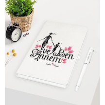 Kişiye Özel Annem ve Ben Beyaz Defter Kalem Seti