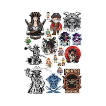 Korsan Kız Ve Kuru Kafa Sticker Set 17 Parça Telefon, Tablet, Defter, Laptop Sticker