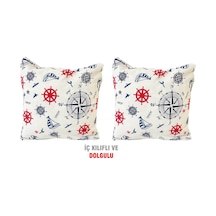 Kırlent Yastık Dolgulu Vip Yastık 2 Adet-43X43 Cm(Marin) (524872215)
