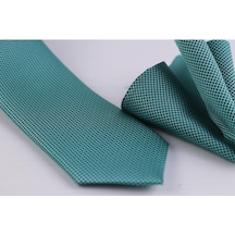 Demfashion Özel Desenli Kravat Mendil Seti - Yeşil (533049391) Yeşil
