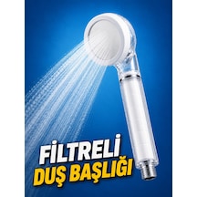 Filtreli Duş Başlığı Şeffaf Gövdeli Yüksek Basınçlı Duş Başlığı Gri