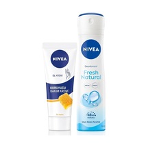 Kadın Sprey Deodorant Fresh Natural 150ml Ve Nemlendirici Koruyucu El Bakım Kremi 75ml