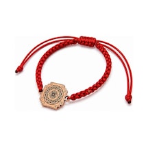 Sri Yantra Bolluk Ve Denge Tılsımı Bakır Makrome Bileklik Rose