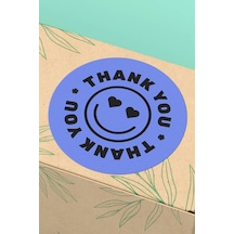 Mavi Smiley Thank You Sticker 3x3cm St2329 Çok Renkli