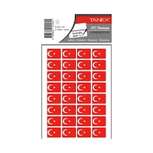 Tanex Bayrak Sticker 22x16mm 2li Byrk-104 Paketli - 3 Adet Kırmızı