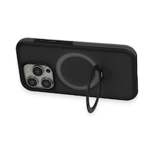 Joko Apple iPhone Uyumlu  15 Pro Uyumlu Zorda Airbag Magsafe Standlı Kapak - Titan Gri
