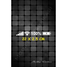 Şarj Yüzdesi Sticker Folyo - Beyaz - 22 X 2.5 Cm
