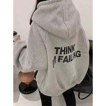 Uyguntarz Unisex Thınk I'm Failing Baskılı Sweatshirt. Gri