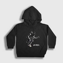 Presmono Unisex Çocuk Jump Guns N' Roses Slash Kapüşonlu Sweatshirt Siyah