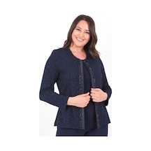 Ladies First Büyük Beden 3115 Lacivert Ceket+Atlet Abiye Ikili Takım