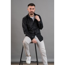 Dorss Slimfit Erkek İnce Fitilli Kadife Gömlek 001