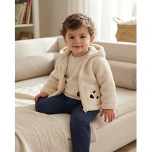 Tuffy Ekru Erkek Bebek Kuzu Polar Hırka Modeli