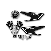 Hades Yamaha R25 2019-2024 Uyumlu Tank Pad Seti Siyah Beyaz Depo Koruma