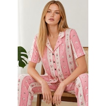 Norcia Sports Kadın Kısa Kol Comfort Pembe Pijama Takımı 4738 Çok Renkli - 929323308 Çok Renkli - 929323308 Çok Renkli