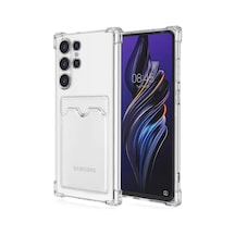 Samsung Galaxy Uyumlu S24 Ultra Kılıf Kart Şeffaf Silikon - Şeffaf -