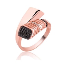 Gümüş Siyah Taşlı Bayan Yüzük (510781088)