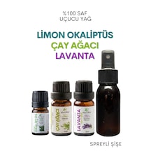 Okaliptüs Limon 5 Ml, Çay Ağacı 10 Ml, Lavanta Uçucu Yağı 10 Ml, Spreyli Şişe, E Citriodora 25 ML