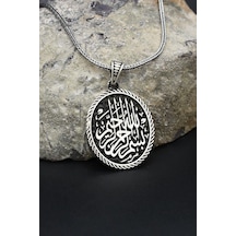 Bismillahirrahmanirrahim - Besmele Yazılı 925 Ayar Gümüş Kolye Zincir 902385 Gümüş