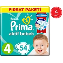 Prima Pampers Aktif Bebek Fırsat Paketi Bebek Bezi 9-14 KG 4 Beden 4 x 54 Adet 4'lü