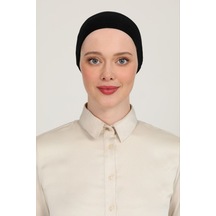 Melodi Scarf Kadın Tesettür Parisien Tüllü Climafit Likralı Nefes Alan Parizyen Dikişsiz Bone Siyah Siyah