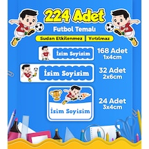 Futbol Temalı Okul Kreş Kişiye Özel İsim Etiket Seti - Model 292 Çok Renkli