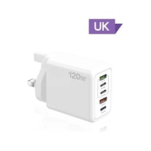 Henruisi120w Usb Tip C 5 Port Hızlı Şarj Aleti İphone Uyumlu 16/samsung/xiaomi/huawei Abdistribütör Garantili