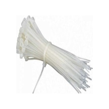 Beyaz Cırtlı Plastik Kelepçe Kablobağı 3,6x200 100 Adet