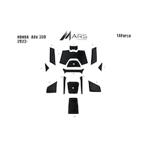 Honda Adv 350 Tank Pad Ve Grenaj Kaplama 14 Parça Siyah