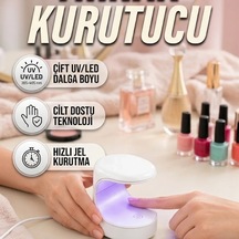 Uvled Tırnak Kurutucu 365-405 Nm Çift Dalga Boylu Cilt Dostu Jel Oje Kurutma Cihazı