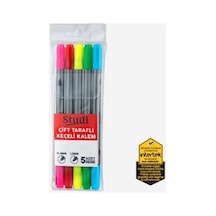 Çift Taraflı Keçeli Kalem -5 Renk-0,4mm-1,2mm