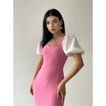Alice Balon Kol Elbise Pembe