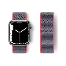 Jenerik Apple Uyumlu Watch 42mm Hasırlı Cırtcırtlı Kordon - Pembe