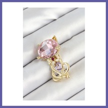 Bezos Pembe Zirkon Taşlı Kap Detaylı Kedi Figürlü Gold Renk Kadın Broş Nıda