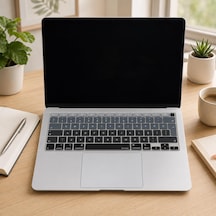 Türkçe Q Klavye Koruyucu Macbook Air A1932 A2179 A2337 M1 Uyumlu Uk Iso Ters L Enter Ultra İnce Silikon Keyboard Cover Siyah Gri