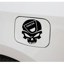 Araba Depo Kapağı Sticker Dacia Kuru Kafa Oto Sticker 2 Adet