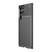 Samsung Galaxy  Uyumlu-  S25 Ultra Kılıf Auto Focus Karbon Kapak - Siyah