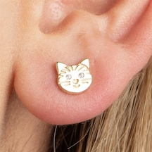 Goldkupe 14 Ayar Altın Sade Kedi Küpe 1,19 Gr-1392